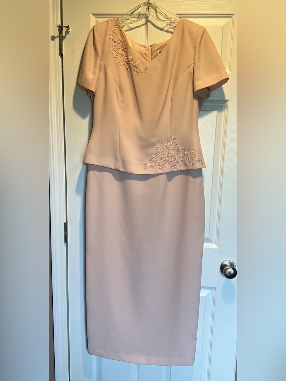 R&M Richards Light Pink Embroidereda Dress